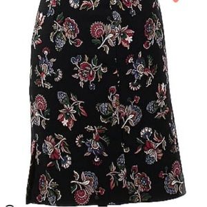 Ann Taylor Black Floral Skirt